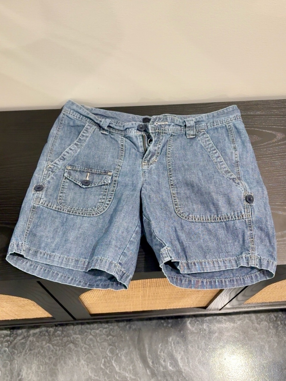 Calvin Klein Jeans Light Blue Denim Cargo Shorts
